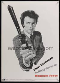3y405 MAGNUM FORCE teaser special poster '73 Clint Eastwood is Dirty Harry w/his huge gun!