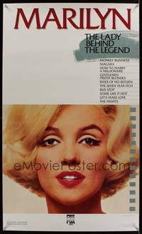 3y296 MARILYN: THE LADY BEHIND THE LEGEND video special poster '87 close-up of Marilyn Monroe!