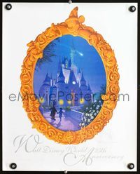 3y112 WALT DISNEY WORLD 25th ANNIVERSARY special poster '96 Mickey Mouse & Cinderella's castle!