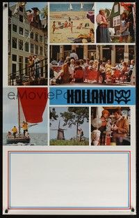 3y136 HOLLAND travel poster '70s cool images of beaches, boats, windwill!