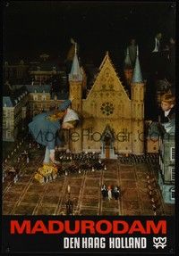 3y145 MADURODAM travel poster '70s little girl playing with miniature town!