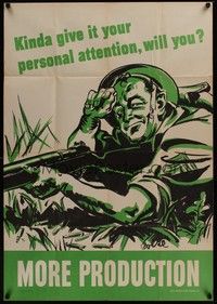 3y052 MORE PRODUCTION war poster '40s WWII, Roese art, give it your personal attention!