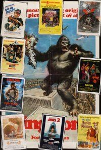 3z002 LOT OF 48 FOLDED ONE-SHEETS lot '65-'97 King Kong, Deer Hunters, Jaws 2,Andy Warhol's Dracula!