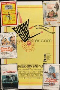 3z003 LOT OF 12 FOLDED ONE-SHEETS lot '49 - '72 Funny Girl, The Collector, Code 7 Victim 5 + more!
