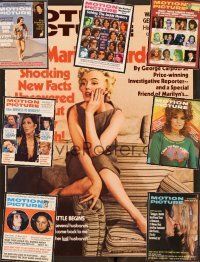 3z020 LOT OF 8 MOTION PICTURE MAGAZINES lot '75 was Marilyn murdered, Raquel, Cher, Jackie O + more!