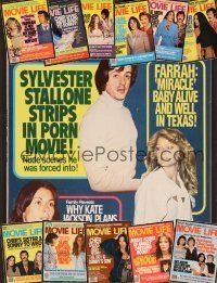 3z021 LOT OF 12 MOVIE LIFE MAGAZINES lot '77 Charlie's Angels, Sylvester Stallone, Cher + more!