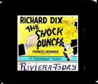 3z131 SHOCK PUNCH glass slide '25 boxer & lover Richard Dix, great wacky artwork!