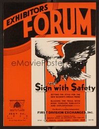 3z036 EXHIBITORS FORUM exhibitor magazine July 14, 1932 Ken Maynard in Hell Fire Austin!