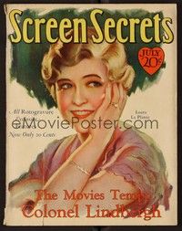 3z062 SCREEN SECRETS magazine July 1928 artwork portrait of pretty Laura La Plante!