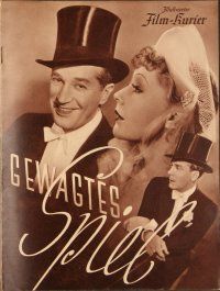3z170 BREAK THE NEWS German program '38 Rene Clair, images of Maurice Chevalier & Jack Buchanan!
