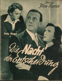 3z188 NIGHT OF FATE German program '38 Die Nacht der Entscheidung, many images of Pola Negri!