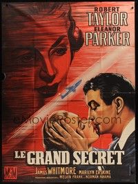 4a199 ABOVE & BEYOND French 1p '53 different art of Robert Taylor & Eleanor Parker by Oussenko!