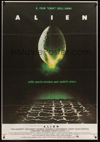 4a342 ALIEN Italian 1p '79 Ridley Scott sci-fi monster classic, cool hatching egg image!