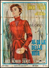 4a502 ALL THE WAY HOME Italian 2p '64 different full-length art of Jean Simmons by Avelli!