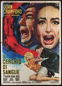 4a511 BERSERK Italian 2p '67 crazy Joan Crawford, sexy Diana Dors, gruesome art by Enzo Sciotti!