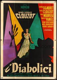 4a524 DIABOLIQUE Italian 2p '55 Henri-Georges Clouzot, different art by Nicola Simbari!