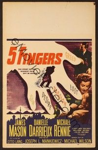 4a003 5 FINGERS WC '52 James Mason, Danielle Darrieux, true story of the most fabulous spy!