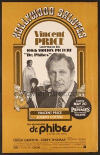 4a005 ABOMINABLE DR. PHIBES special WC '71 Vincent Price in his 100th motion picture, different!