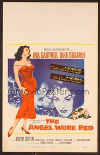 4a014 ANGEL WORE RED WC '60 sexy full-length Ava Gardner, Dirk Bogarde has a price on his head!