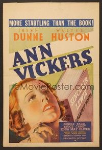 4a015 ANN VICKERS WC '33 close up of pretty Irene Dunne, from the novel by Sinclair Lewis!