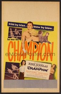 4a035 CHAMPION WC '49 boxer Kirk Douglas with Marilyn Maxwell, boxing classic!