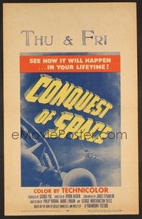 4a039 CONQUEST OF SPACE WC '55 George Pal sci-fi, see how it will happen in your lifetime!