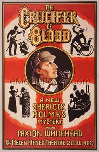 4a043 CRUCIFER OF BLOOD stage play WC '78 cool art of detective Sherlock Holmes by Van Nutt!