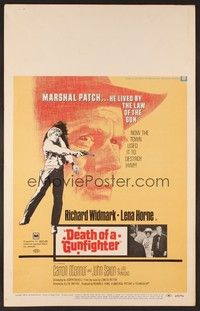 4a045 DEATH OF A GUNFIGHTER WC '69 art of Richard Widmark, he lived by the law of the gun!