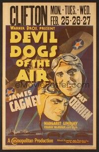 4a047 DEVIL DOGS OF THE AIR WC '35 great art of pilots James Cagney & Pat O'Brien + airplane!