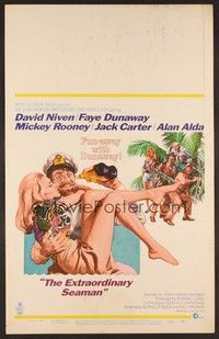4a051 EXTRAORDINARY SEAMAN WC '69 David Niven, sexy Faye Dunaway, Alan Alda!