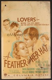 4a054 FEATHER IN HER HAT WC '35 lovers before you kiss again, see the sweetest love story