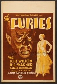 4a059 FURIES WC '30 stone litho of pretty Lois Wilson & headshot of creepy H.B. Warner!