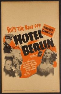 4a069 HOTEL BERLIN WC '45 sexy Faye Emereson, Helmut Dantine, Andrea King, Peter Lorre