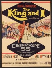 4a079 KING & I WC '56 art of Deborah Kerr & Yul Brynner in Rodgers & Hammerstein's musical!