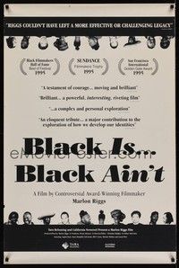4b194 BLACK IS... BLACK AIN'T 1sh '94 Angela Davis, directed by Marlon Riggs!