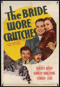4b196 BRIDE WORE CRUTCHES linen 1sh '40 c/u of Ted North holding Lynne Roberts +Kennedy & Armstrong!