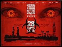 4b313 28 DAYS LATER advance DS British quad '02 Danny Boyle, Cillian Murphy vs. zombies in London!