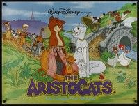 4b323 ARISTOCATS British quad R80s Walt Disney feline jazz musical cartoon, great colorful image!