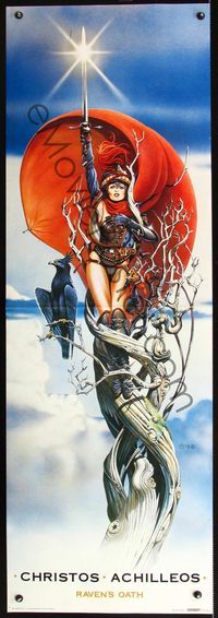 4b061 RAVEN'S OATH German commercial poster '89 great Achilleos fantasy art!