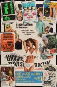 4c002 LOT OF 110 FOLDED ONE-SHEETS lot '50 - '01 Ghost in the Invisible Bikini, Arabesque, Haunting