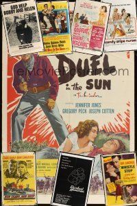 4c005 LOT OF 45 FOLDED ONE-SHEETS lot '50s - '80s Duel in the Sun R50s, Whistle Stop R50s + more!