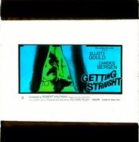 4c201 GETTING STRAIGHT Aust glass slide '70 Candice Bergen & Elliott Gould, sexiest image!