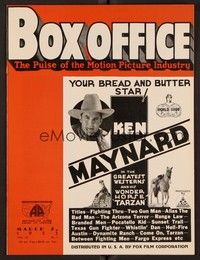 4c059 BOX OFFICE exhibitor magazine March 2, 1933 Ken Maynard is your bread & butter star!