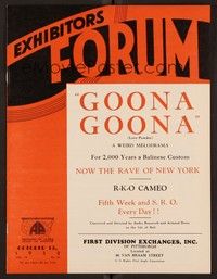4c056 EXHIBITORS FORUM exhibitor magazine October 13, 1932 Phantom of Crestwood, Goona-Goona