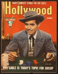 4c107 HOLLYWOOD magazine December 1941 Clark Gable at poker table with gambling chips!