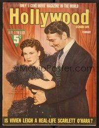 4c101 HOLLYWOOD magazine February 1940 Clark Gable & Vivien Leigh from Gone with the Wind!