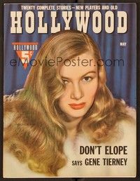 4c109 HOLLYWOOD magazine May 1942 close up of sexy Veronica Lake with peekaboo hair & fur!