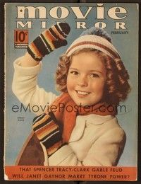 4c096 MOVIE MIRROR magazine February 1938 portrait of cute Shirley Temple by George Hurrell!