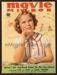 4c099 MOVIE MIRROR magazine May 1940 portrait of Shirley Temple & her drawings by Paul Duval!