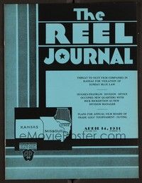 4c041 REEL JOURNAL exhibitor magazine April 14, 1931 best 2-page Mickey Mouse ad we've ever seen!